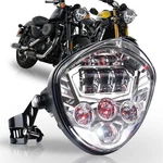 Chrome 7'' Led Projector Headlight For Universal Motorcycle Honda Yamaha Triumph. Fixed Price $69.50.