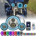 Sunpie 7"CHROME Rgbw Led Headlight For Harley Davidson + 4-1/2 Fog Bracket. Fixed Price $142.49.