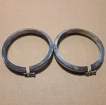 Vintage Oem Harley Davidson Motorcycle Auxiliary Light Outer Trim Rings + Bolts. Fixed Price $20.00.