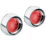 Kuryakyn Deep Dish Turn Signal Bezels With Lenses Chrome Red #2269. Fixed Price $92.13.