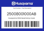 Husqvarna Genuine Head Lamp Mask - 25008001000AB. Fixed Price $34.49.