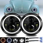 7" Inch Round Led Headlight Projector Halo Angle Eyes For Vw Beetle 1967-1979. Fixed Price $45.98.