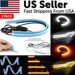2 60CM Slim Amber Sequential Flexible Led Drl Turn Signal Strip For Headlight. Fixed Price $11.89.