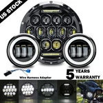 Fit For Harley Touring Black 7" Inch Led Projector HEADLIGHT+4.5" Passing Lights. Fixed Price $60.99.