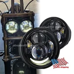 4.65" Round Dual Led Headlights For Harley Cvo Dyna Fat Bob Fxdfse W/drls. Fixed Price $96.00.