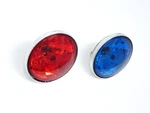 Genuine Harley Davidson 4" Halogen Red + Blue Pursuit Auxiliary Fog Lamps Tested. Fixed Price $59.90.