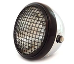 7" Side Mount Motorcycle H4 Halogen Headlight W/ Grill Chrome Gloss Black Clear. Fixed Price $79.95.