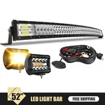 Curved 52INCH Led Light Bar Combo Off-road Roof DRIVING+4'' For Truck Rzr Suv. Fixed Price $119.99.