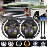 Pair 7'' Round Led Headlights Drl Amber Halo 1953-1977 Ford F-100 F-250 F350. Fixed Price $45.99.