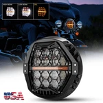 Clear 7 Inch Round Led Headlamp Hi/lo Drl For Harley Electra Glide Classic Flhtc. Fixed Price $105.99.