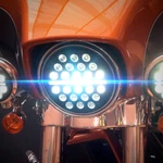 Eagle Lights 7" Slim Line Multi Led Projection Headlight For Harleys And Indians. Fixed Price $199.99.