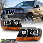 1999-2004 Jeep Grand Cherokee Laredo Headlights Lamps Replacement Set Left+right. Fixed Price $67.99.