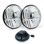 Pair Of 7" Round High-low Beam Sealed 5 Headlight Replacement Lamps. Fixed Price $350.00.