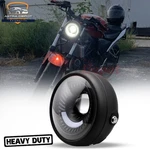 Universal 6.5" Round Led Motorcycle Headlight Projector Metal Bucket Halo Spiral. Fixed Price $25.98.