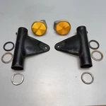 75 Yamaha RD200 Front Lamp Fork Mount Set Reflectors Trim. Fixed Price $40.00.