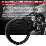 For Touring Electra Glide Road King Softail 7 Headlight Trim Guard Cover. Fixed Price $29.99.