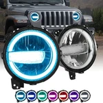 Sunpie 9" Rgbw Halo Led Headlights For 18-26 Jeep Wrangler Jlu & Gladiator Jt. Fixed Price $294.49.