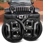 Newest Pair 7" Round Led Headlights Hi/lo Beam H4 For Jeep Wrangler Jk Tj Cj Lj. Fixed Price $78.99.