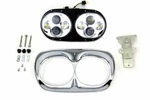 Chrome Dual Led Headlamp Unit For Harley Davidson By V-twin. Fixed Price $625.59.