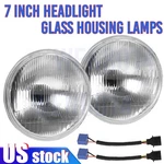 7" Round Glass Headlight Lamp Housings Hi/low Beam Fits H4 Led Hid Halogen Bulbs. Fixed Price $39.89.