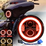 7" Inch Round Halo Led Headlight Drl Red For Harley Davidson Touring Road King. Fixed Price $30.99.