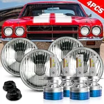5-3/4" Chrome Clear Glass Headlight 6000K Led H4 Bulb Headlamp Set Of 4PCS. Fixed Price $140.99.