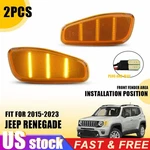 Pair Front Fender Led Side Marker Light Amber Lens For 2015-2023 Jeep Renegade. Fixed Price $20.89.