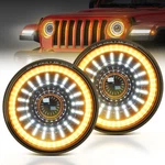 Mictuning J1 100% Bright 7 Inch Round Led Headlights Drl Halo For Wrangler Jk Cj. Fixed Price $165.29.