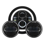 Hogworkz Blackout 7" Led Halomaker Headlight With Auxiliary Passing Lamps. Fixed Price $459.97.
