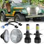 New Pair 7" Inch Round Led Headlights Hi Lo Beam For Jeep CJ5 1959-1982 1983. Fixed Price $59.99.
