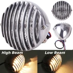 Headlight Lamp Finned Prison Grill For Harley Chopper Bobber Cafe Racer Cruiser. Fixed Price $29.95.