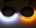 Custom Dynamics Amber/white Led Fork Wrap Around Run & Turn Lights - 56MM Chrome. Fixed Price $149.95.