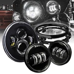 Black 4.5 Passing + 7 Cree Led Headlight W/ Bracket For Harley Davidson. Fixed Price $114.99.