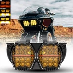 Yellow Dual Led Headlight Hi-low Drl For Harley Road Glide Fltrx Fltru 2015-2024. Fixed Price $295.99.