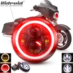 7" Inch Led Headlight W/ Red Halo Angel Eye Drl For Harley-davidson Street Glide. Fixed Price $30.99.