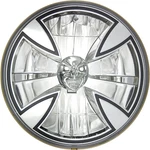 Adjure T70X00-SR 7" Iron Cross Skull Bulb Cover Motorcycle Headlight W/ H4. Fixed Price $86.76.
