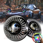 7INCH Led Demon Halo Headlights Rgb Combo Chasing For Jeep Wrangler Jku Tj. Fixed Price $129.59.