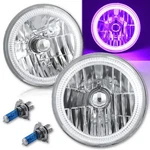 7" Purple Cob Led Angel Eye 6K Headlamp Headlight Halogen Bulb Pair. Fixed Price $165.71.