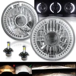 7" Split White Halo Ring Angel Eyes 6K 20/40W Led Projector Headlight Bulbs Pair. Fixed Price $84.96.
