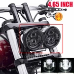 4.65" Twin Dual Led Headlight Black For Harley Fat Bob Fxdf 2008-2015. Fixed Price $79.00.