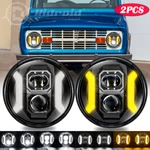Ford Mustang Bronco 1965-78 F100 F250 Inch Round Led Headlights Turn&drl. Fixed Price $80.95.