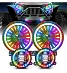 Mictuning J1 Rgb+ic 7-INCH Led Headlights W/fog Assembly For Jeep Wrangler. Fixed Price $185.00.