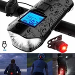 Led Headlight Bicycle Usb Front With Bike Speedometer Odometer Horn. Fixed Price $14.99.