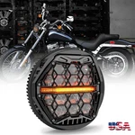 120W 5.75'' Round Led Headlight Hi/lo Amber Drl For Harley Softail Standard Fxst. Fixed Price $86.99.