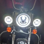 7" Led Headlight + Fog Passing Turn Signal For Harley Road King Flhr. Fixed Price $195.99.