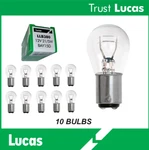10 X Genuine Lucas Bulbs Brake, Stop, Tail Light LLB380T P21/5W. Fixed Price $6.70.