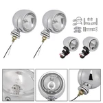Motorcycle Beam Headlight Fog Lamp Custom Chrome #D19 For Racer Bobber Chopper. Fixed Price $61.65.