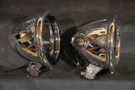 Ribbed Chrome Spot Passing Lamp Light Housing 4 1/2" - Harley Softail Roadking. Fixed Price $135.00.