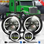 For Freightliner Coronado 7INCH Round Led Headlights + 4INCH Fog Combo. Fixed Price $72.99.