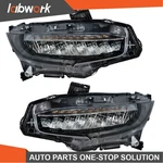 Labwork Headlights For 2016-2021 Honda Civic Full Led Drl Clear Lens Right+left. Fixed Price $188.99.